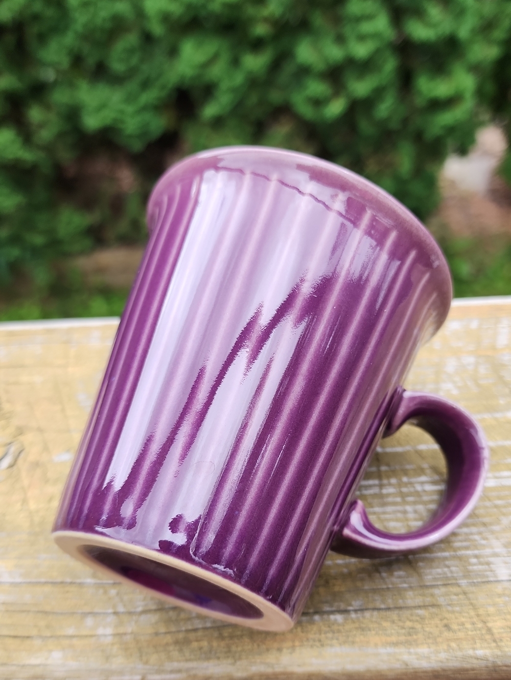 Purple Ribbed Ceramic Mug - Home Dining - Picture 10 of 11